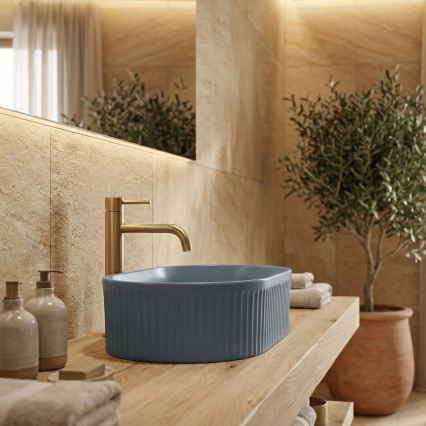 REA-U3535 - VANDA countertop basin 31x49 cm, ceramic/dark blue