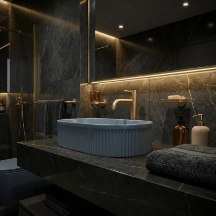 REA-U3535 - VANDA countertop basin 31x49 cm, ceramic/dark blue