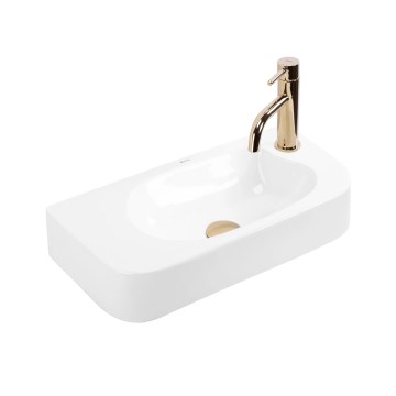 REA-U3610 - ODETTA countertop/wall-mounted washbasin 25x51 cm ceramic/glossy white