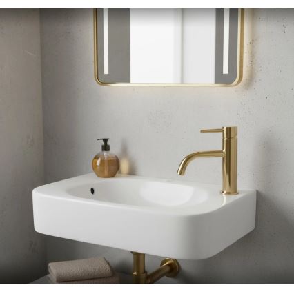 REA-U3610 - ODETTA countertop/wall-mounted washbasin 25x51 cm ceramic/glossy white
