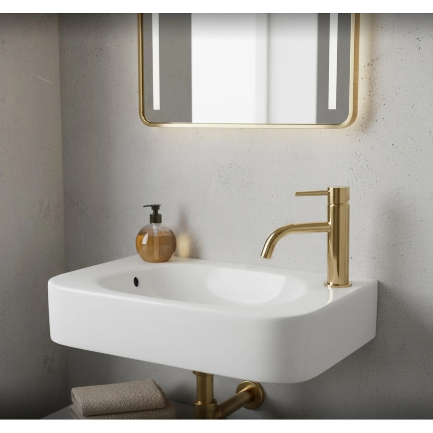 REA-U3610 - ODETTA countertop/wall-mounted washbasin 25x51 cm ceramic/glossy white