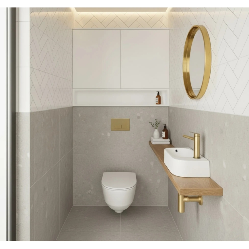 REA-U3610 - ODETTA countertop/wall-mounted washbasin 25x51 cm ceramic/glossy white