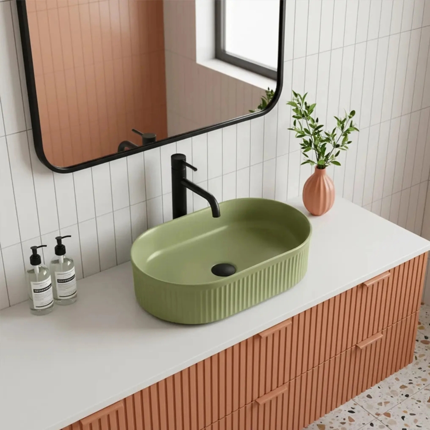 REA-U3612 - VANDA Countertop Basin 31x49 cm ceramic/green