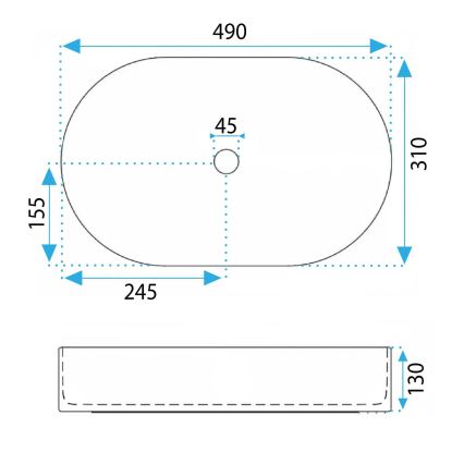 REA-U3612 - VANDA Countertop Basin 31x49 cm ceramic/green