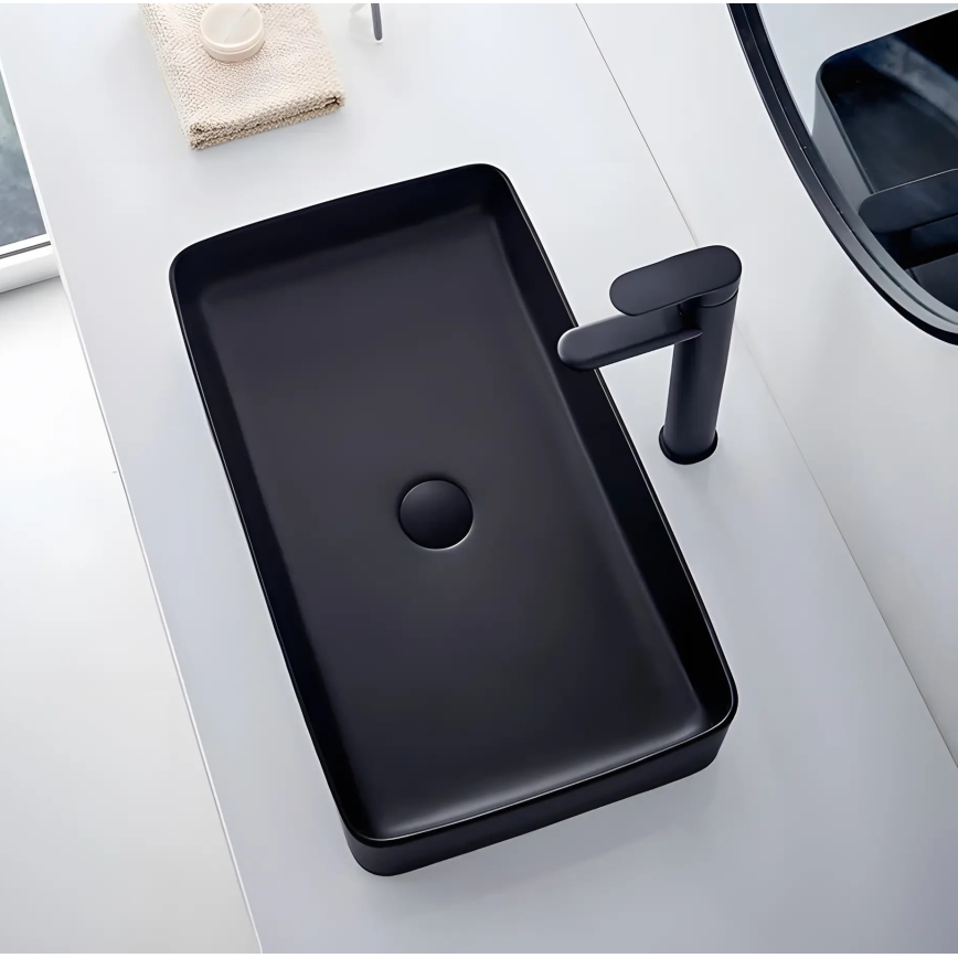 REA-U3690 - DENIS Countertop washbasin 35x61 cm, ceramic, matte black