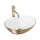 REA-U3697 - SOFIA Countertop Basin 34.5 x 41 cm ceramic/white/brushed gold