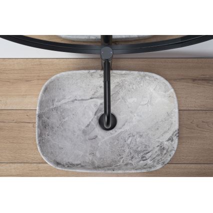REA-U3800 - Countertop Basin LIVIA 33,5x46,5 cm ceramic/grey/stone effect