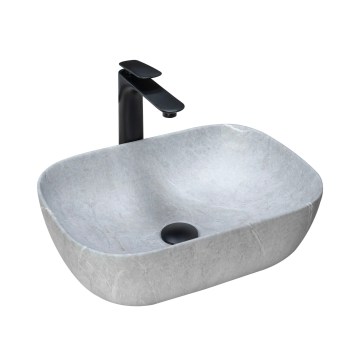 REA-U3801 - Countertop basin LIVIA 33,5x46,5 cm ceramic/grey/stone effect