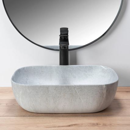 REA-U3801 - Countertop basin LIVIA 33,5x46,5 cm ceramic/grey/stone effect