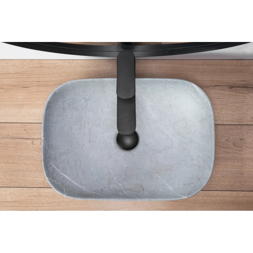 REA-U3801 - Countertop basin LIVIA 33,5x46,5 cm ceramic/grey/stone effect