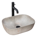 REA-U3802 - LIVIA Countertop Washbasin 33.5x46.5 cm ceramic/grey/marble decor