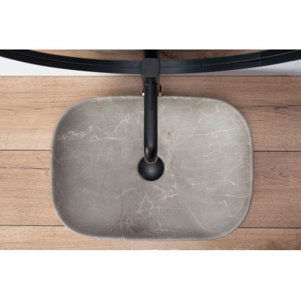 REA-U3802 - LIVIA Countertop Washbasin 33.5x46.5 cm ceramic/grey/marble decor