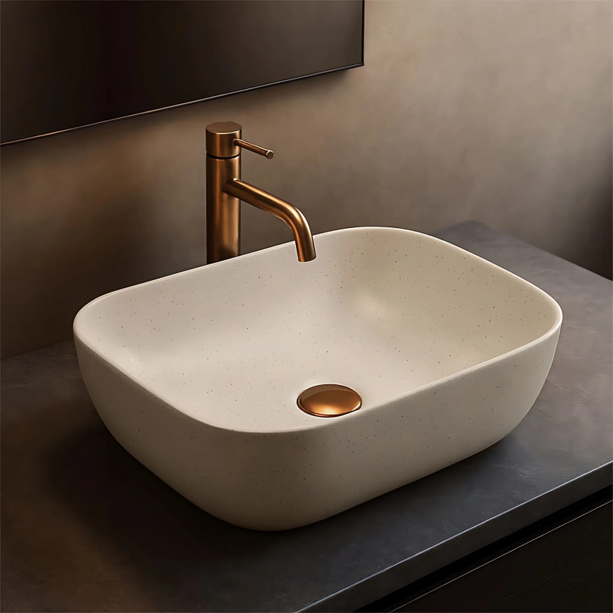 REA-U4000 - BELINDA Countertop Basin 33 x 46.5 cm, ceramic/stone effect