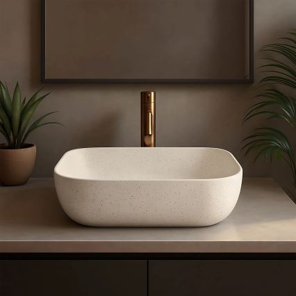 REA-U4000 - BELINDA Countertop Basin 33 x 46.5 cm, ceramic/stone effect