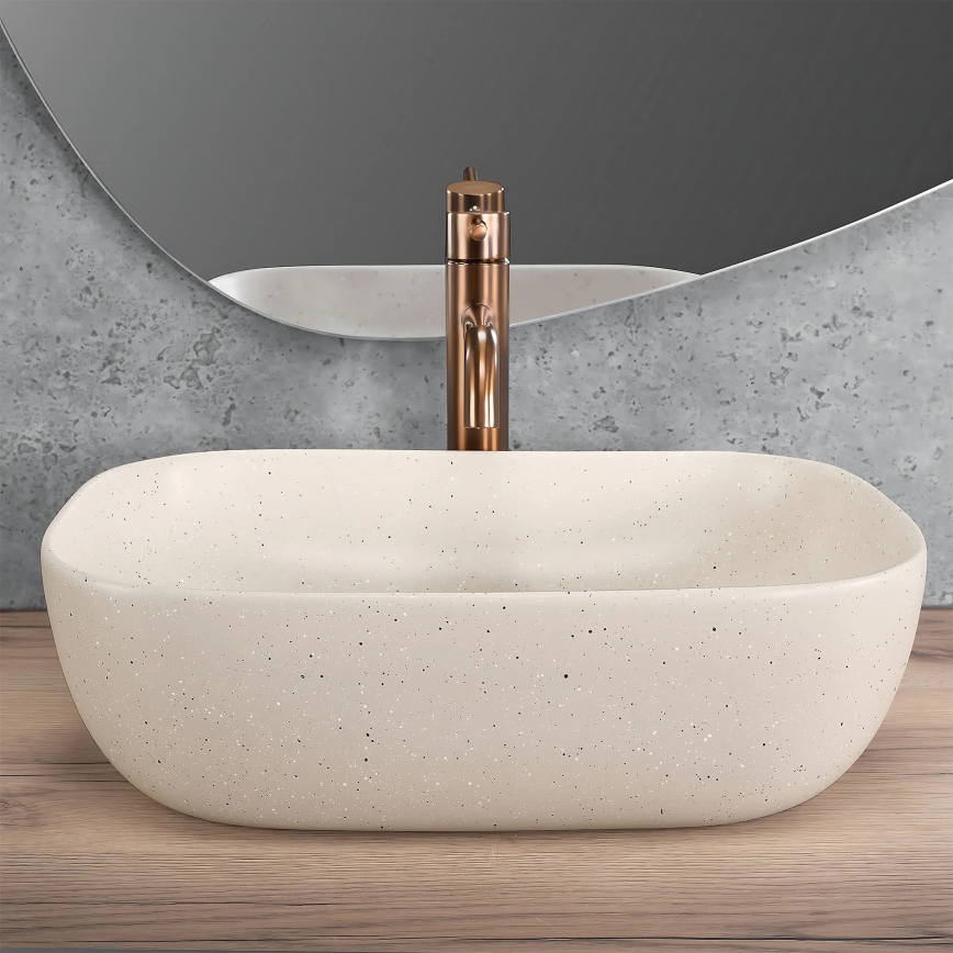 REA-U4000 - BELINDA Countertop Basin 33 x 46.5 cm, ceramic/stone effect