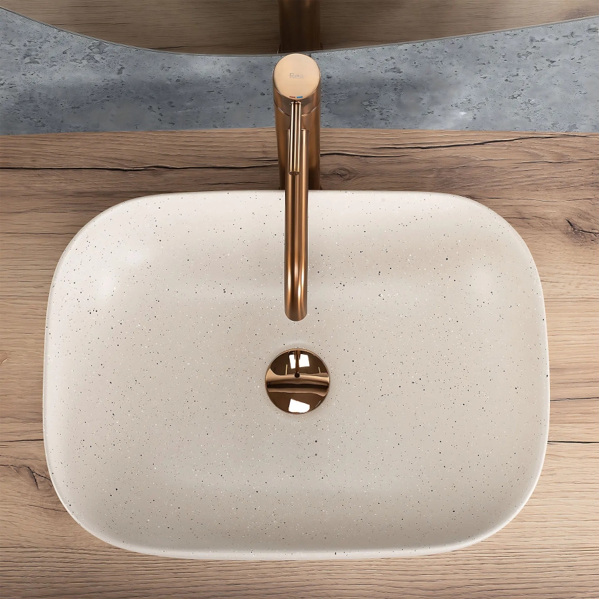 REA-U4000 - BELINDA Countertop Basin 33 x 46.5 cm, ceramic/stone effect