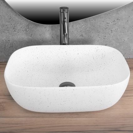 REA-U4001 - BELINDA Countertop Basin 33.5 x 46.5 cm, Ceramic / Matte White