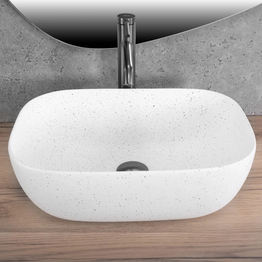 REA-U4001 - BELINDA Countertop Basin 33.5 x 46.5 cm, Ceramic / Matte White