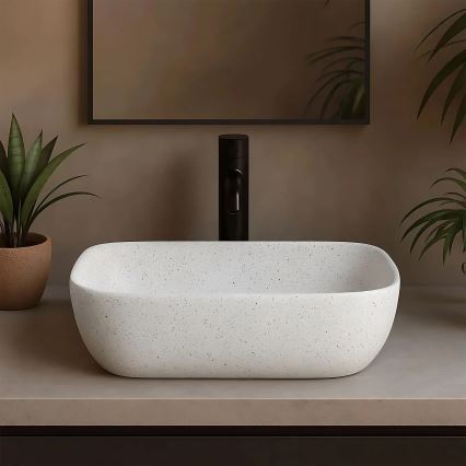 REA-U4001 - BELINDA Countertop Basin 33.5 x 46.5 cm, Ceramic / Matte White
