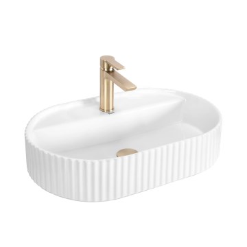 REA-U4002 - Countertop washbasin MARCELA 37x60 cm ceramic/glossy white