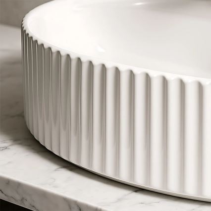 REA-U4002 - Countertop washbasin MARCELA 37x60 cm ceramic/glossy white