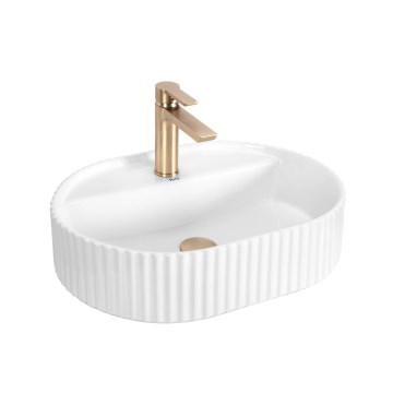 REA-U4003 - MARCELA Countertop Washbasin 35.5 × 50 cm, ceramic / glossy white