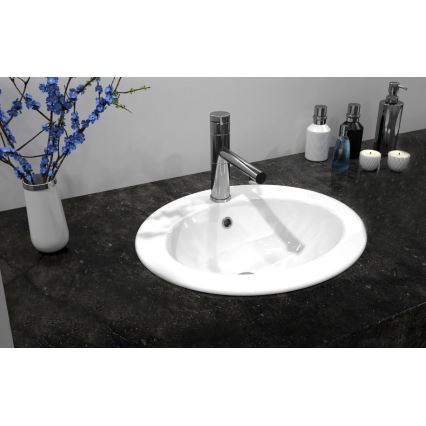 REA-U4122 - Recessed washbasin DALIA 46 x 51.5 cm ceramic/glossy white