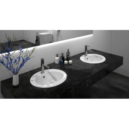 REA-U4122 - Recessed washbasin DALIA 46 x 51.5 cm ceramic/glossy white