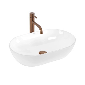 REA-U4331 - AMELIA Countertop Basin 32.5 x 52 cm, Ceramic / Glossy White