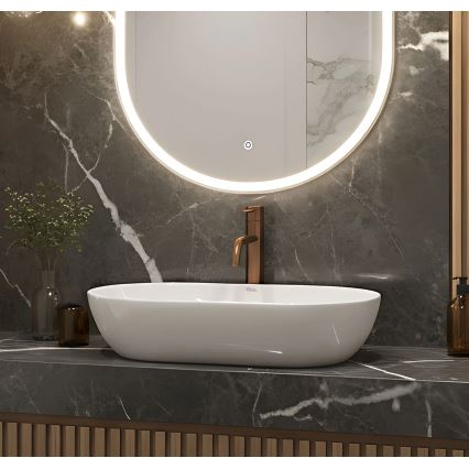 REA-U4331 - AMELIA Countertop Basin 32.5 x 52 cm, Ceramic / Glossy White