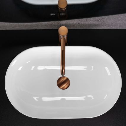 REA-U4331 - AMELIA Countertop Basin 32.5 x 52 cm, Ceramic / Glossy White