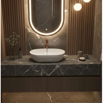 REA-U4331 - AMELIA Countertop Basin 32.5 x 52 cm, Ceramic / Glossy White