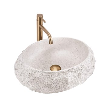REA-U4332 - Countertop basin MIKA 38x50 cm beige/grey/stone effect