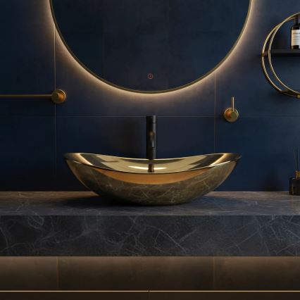 REA-U4545 - ROYAL Countertop Basin 36 x 60.5 cm ceramic/gold