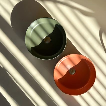 REA-U4566 - SAMI Countertop Washbasin Ø 37 cm Ceramic / Matte Orange