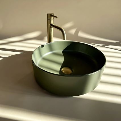REA-U4567 - SAMI Countertop Basin Ø 37 cm, Ceramic / Matte Green