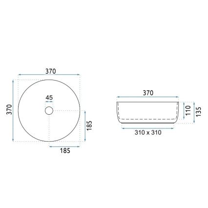 REA-U4567 - SAMI Countertop Basin Ø 37 cm, Ceramic / Matte Green