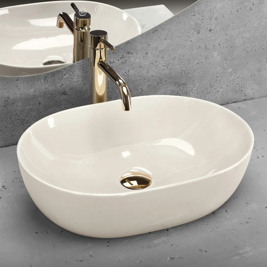 REA-U4591 - LISA Countertop washbasin 35x49 cm, ceramic / glossy cream