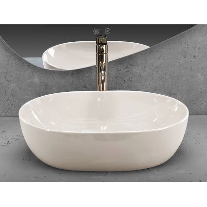 REA-U4591 - LISA Countertop washbasin 35x49 cm, ceramic / glossy cream