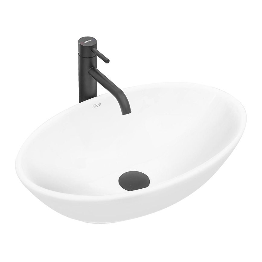 REA-U4603 - PAMELA Countertop Basin 33x53 cm Ceramic/Glossy White