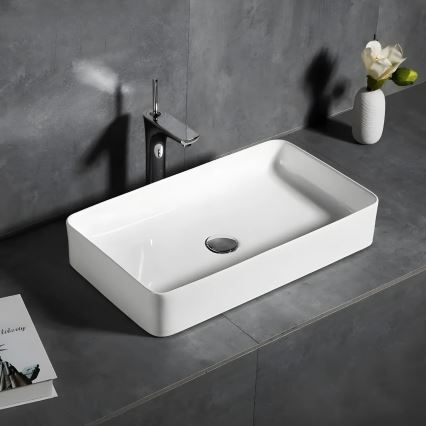 REA-U4800 - Countertop washbasin DENIS 35x61,5 cm ceramic/glossy white