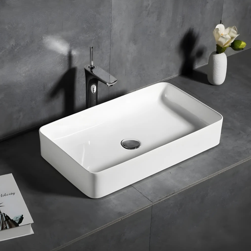 REA-U4800 - Countertop washbasin DENIS 35x61,5 cm ceramic/glossy white