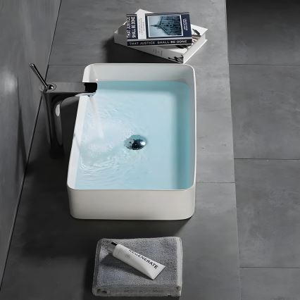 REA-U4800 - Countertop washbasin DENIS 35x61,5 cm ceramic/glossy white