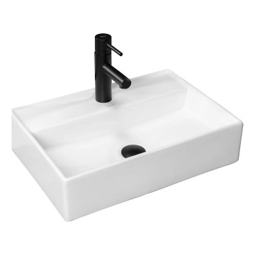 REA-U5000 - VALERIA Countertop Washbasin 35.5 x 50.5 cm, Ceramic / Glossy White