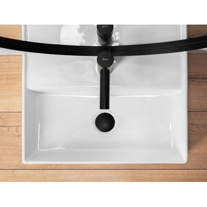 REA-U5000 - VALERIA Countertop Washbasin 35.5 x 50.5 cm, Ceramic / Glossy White