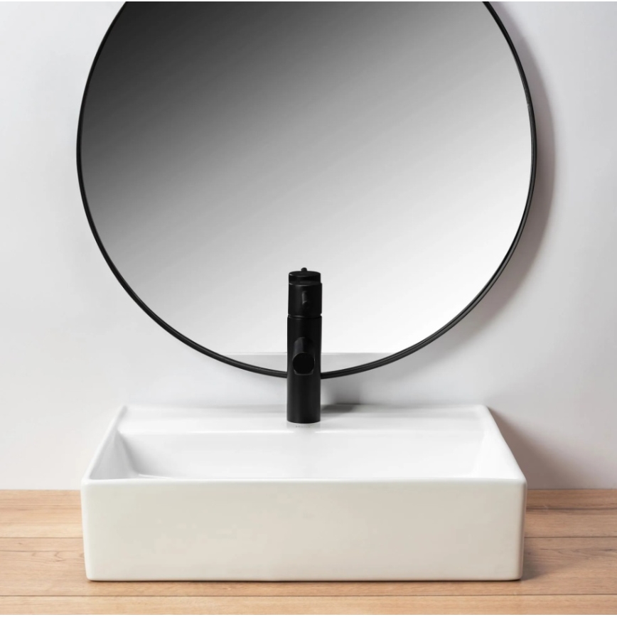 REA-U5000 - VALERIA Countertop Washbasin 35.5 x 50.5 cm, Ceramic / Glossy White