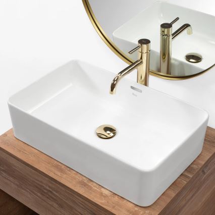 REA-U5055 - BERTA Countertop Washbasin 35.5 x 56 cm, ceramic / glossy white