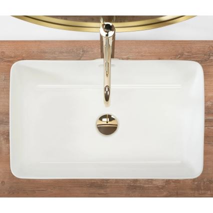 REA-U5055 - BERTA Countertop Washbasin 35.5 x 56 cm, ceramic / glossy white