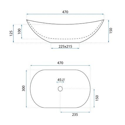 REA-U5063 - Countertop basin ROYAL MINI 30x47 cm ceramic/white/stone effect