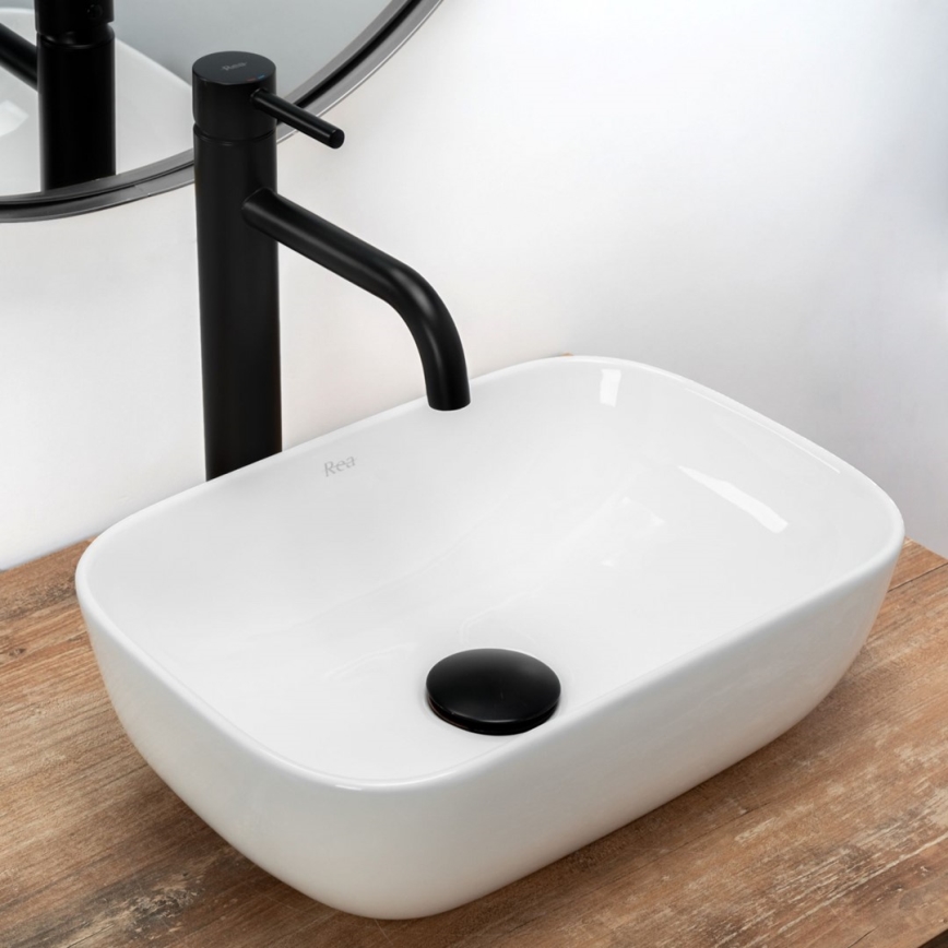 REA-U5667 - BELINDA MINI Countertop Basin 25x36 cm ceramic/glossy white